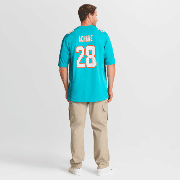 De'Von Achane Game Jersey Aqua
