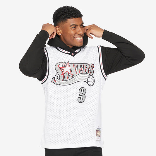 Allen Iverson 2000 Cracked Cement Swingman Jersey