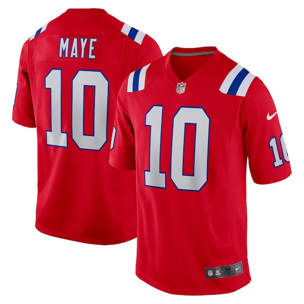 Drake Maye Game Jersey Red