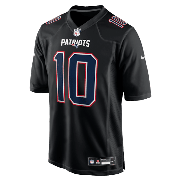 Drake Maye Game Jersey Carbon Black
