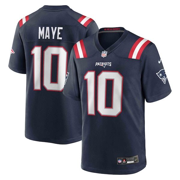 Drake Maye Game Jersey Navy