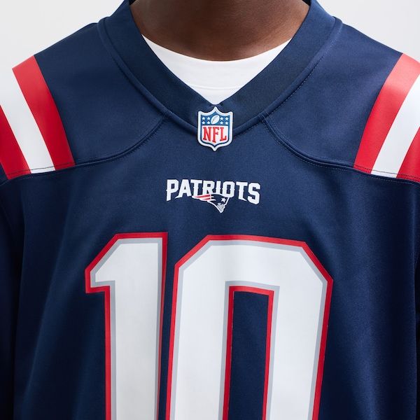 Drake Maye Game Jersey Navy