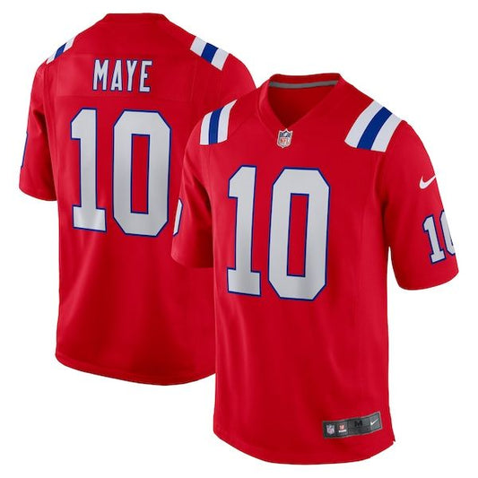 Drake Maye Game Jersey Red