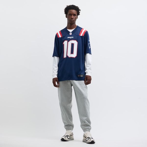 Drake Maye Game Jersey Navy