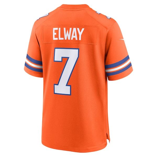 John Elway Mile High Collection 1977 Throwback Retired Player Game Jersey Orange