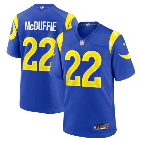 Trent McDuffie Game Jersey Royal