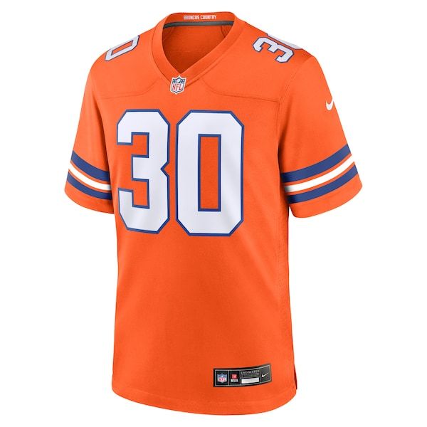 Terrell Davis Mile High Collection 1977 Throwback Retired Player Game Jersey Orange
